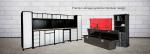 Organized Garage with Stainless Steel Handles Modular Tool Cabinet and Workbench
