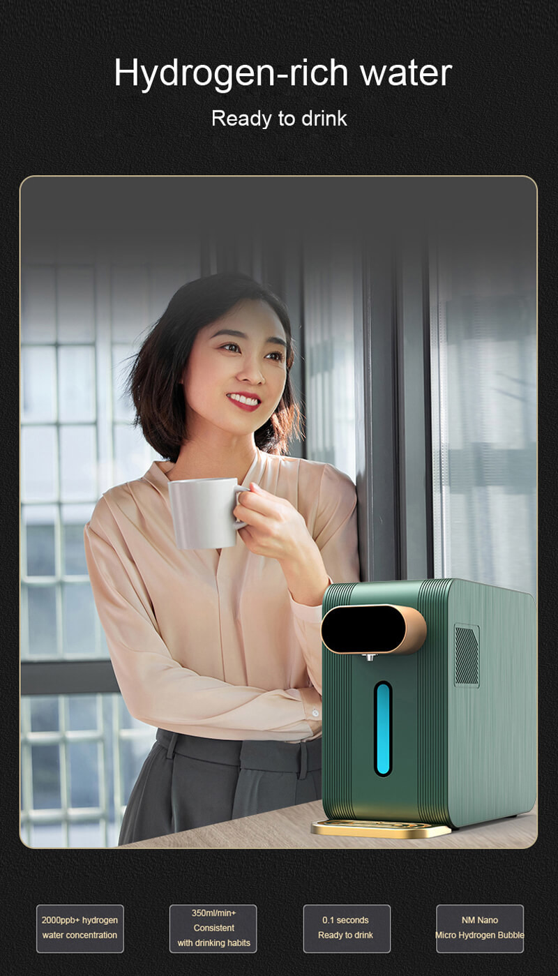 High Concentration Hydrogen Water Generator H2 Water Maker With Hot And Cold Water