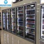 Gas Station Glass Door L-Type Walk in Cooler Cold Room with Refrigeration System
