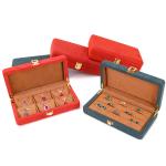 Custom Orange Microfiber Leather Jewelry Box for Stud Bracelet and Ring 19.5*11