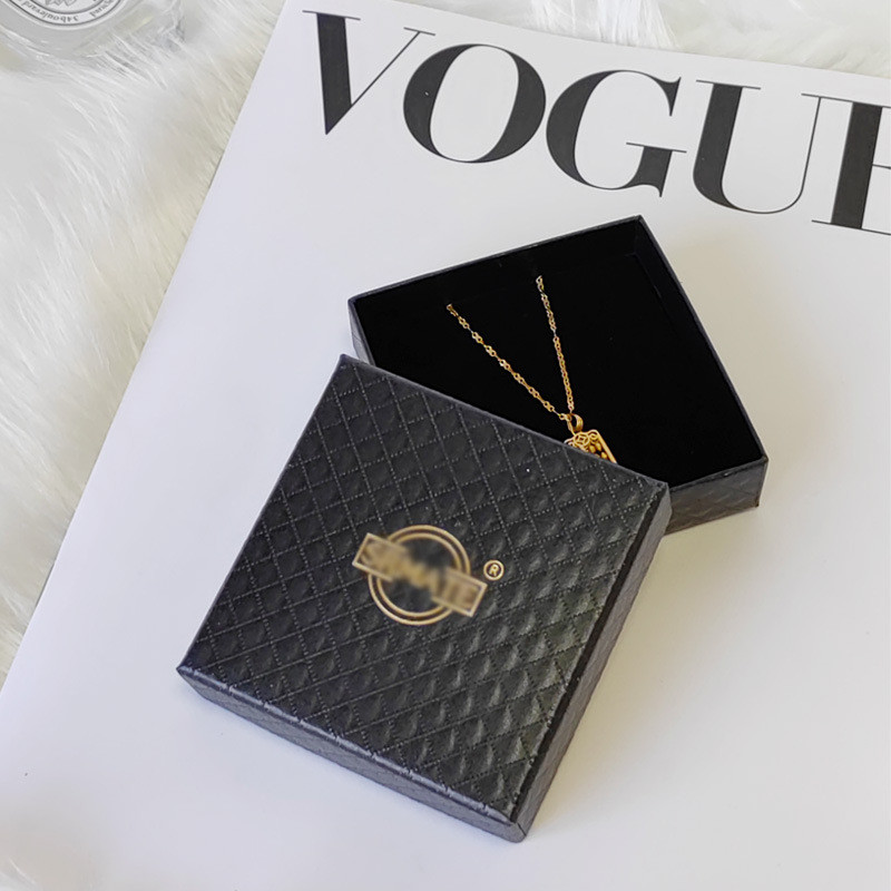 Gift and Jewelry Black Necklace Rigid Box Single Side Coating Base And Lid Box for Packaging