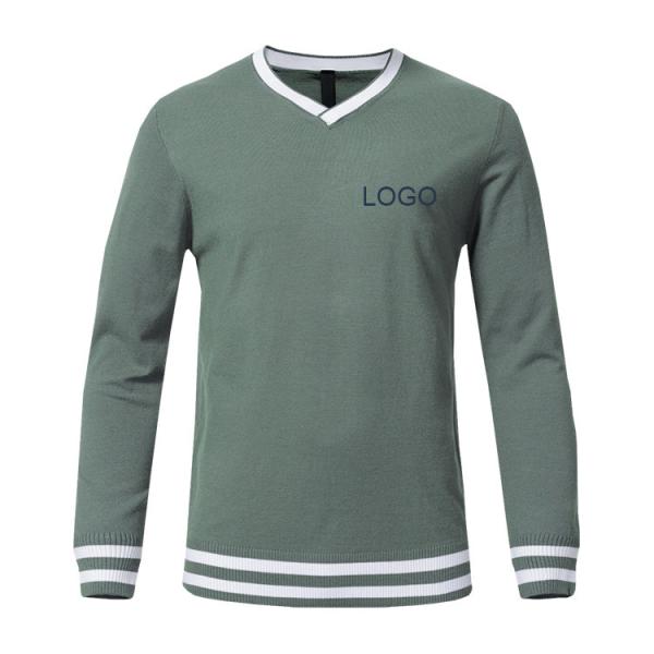 Buy cheap Knitted Woolen Mens Warm Winter Sweaters / V Neck Pullover Sweater from wholesalers