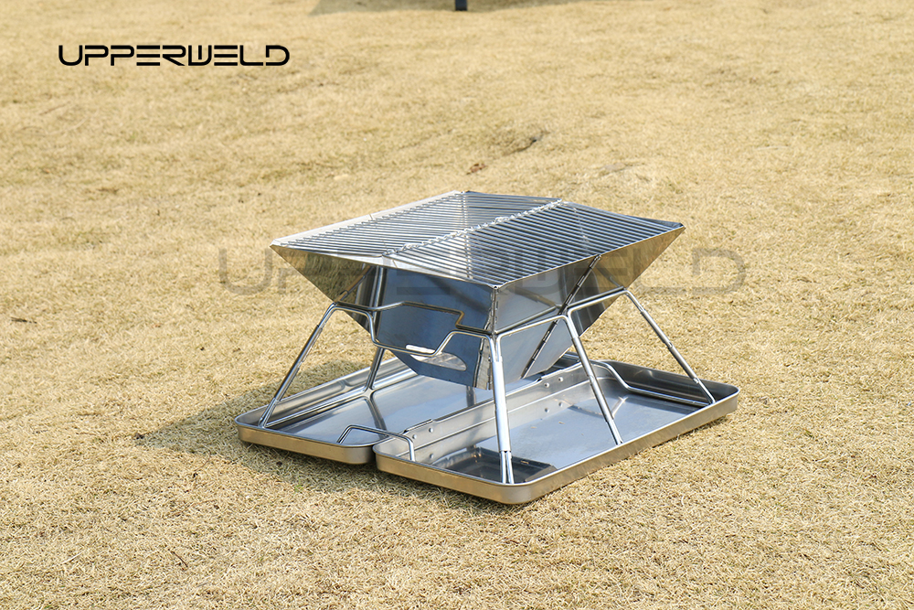 Small Patio Backyard Fire Pit Folding BBQ Stove Non-rusting 2KG Camping Carbon Fireplace