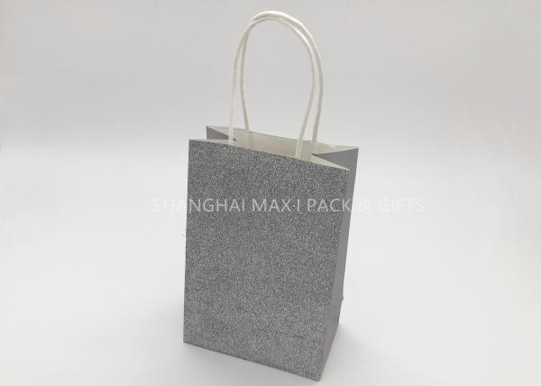 Buy cheap Funny Silver Christmas Party Gift Bags Full Glittered Paper Twisted Handle Unusual from wholesalers