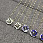 diamonds of star disk necklace 18kt gold with yellow gold or white gold