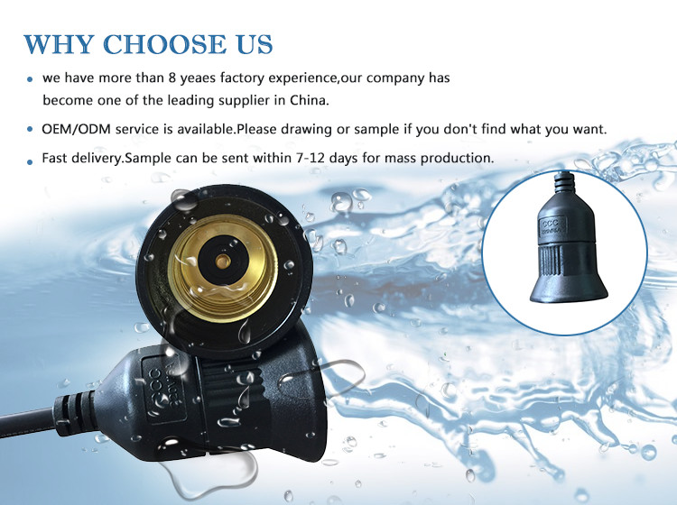Ip67/Ip68 220V Voltage E27 Lamp Holder For Energy- Lighting Home Lighting