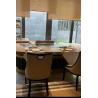 Buy cheap 10 Seats Upper Fume Exhaustion Oval Shape Japanese Teppanyaki Grill Table Electric Heating from wholesalers