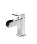 Bathroom Sink Faucet Deck Mount Single Lever Waterfall Basin Mixer Tap LED