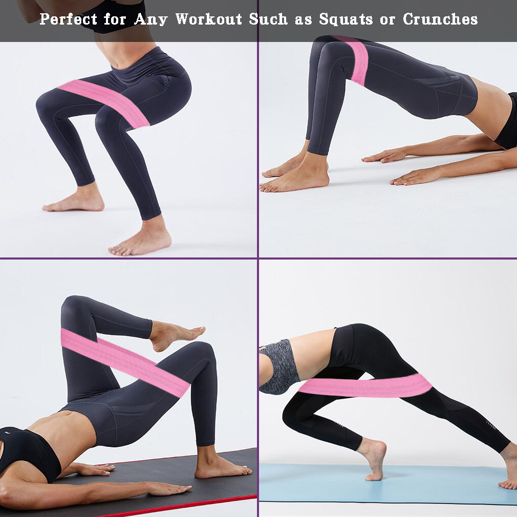 Ultra Stretchable TPE Heavy Fabric Resistance Bands Pink 25in