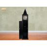Buy cheap Tower Shape Storage Rack Wood Floor Clock MDF CD DVD Storage Cabinets Wooden Floor Rack Black Color from wholesalers