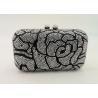Buy cheap Flower Pattern Small Rhinestone Evening Bags Hard Case With Hot Fix Crystal from wholesalers