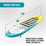 Three Fin 286lbs 118″X30"X4" Inflatable Surf SUP