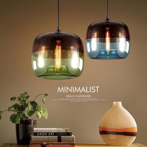 Nordic Stained Glass Pendant Light Modern Cafe Bar Dining Room Light Fixture(WH