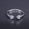 Buy cheap Personalized Jewelry Silver Cubic Zirconia Rings Korean Style With Double Heart Shape from wholesalers