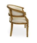 Corner solid oak wooden wedding chair with linen fabric for events and party