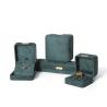 Buy cheap Wholesale manufacturing Luxury Jewellery Box Personalized Custom high end Necklace Bracelet Earrings Ring jewelry set Packaging Velvet dark green from wholesalers