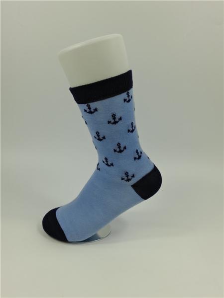Buy cheap Black Pattern Kids All Cotton Socks , Knitted Anti Bacterial Thick Cotton Socks For Children from wholesalers