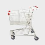 100L American Style Metal Shopping Trolley Gray White Trolley Grocery Cart With