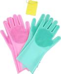 Magic Silicone Dish Washing Scrubber 2 In 1 Reusable Rubber Gloves Heat