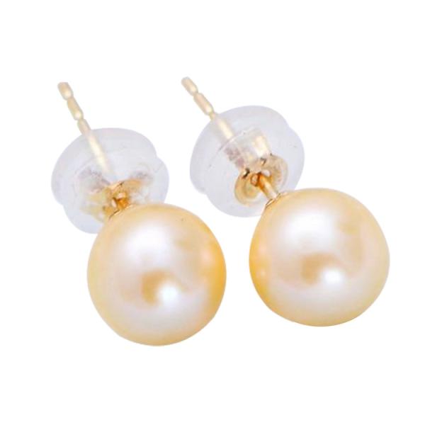 Buy cheap AAA Round 6.5mm Natural Freshwater Pearl 18K Yellow Gold Earrings(E20180102) from wholesalers