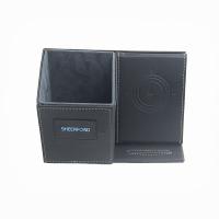 Buy cheap Nonslip LED Leather Wireless Phone Charger Pen Holder Washable For Desk product
