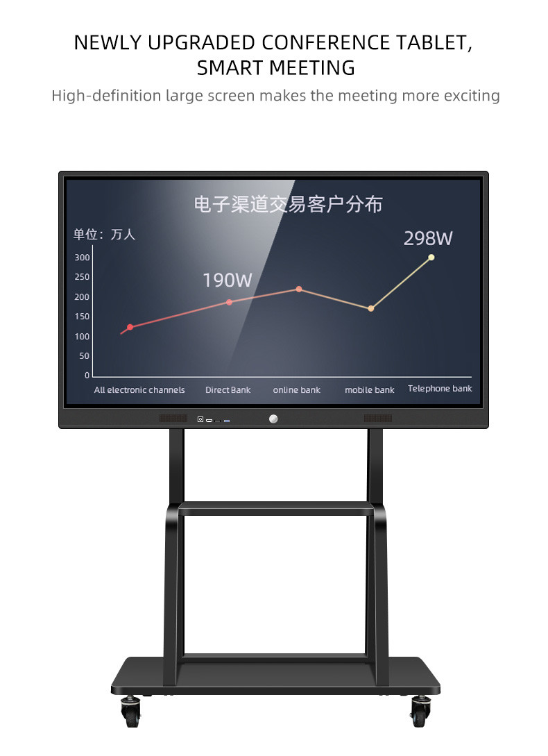 55 65 75" Smart Touch Screen Interactive Whiteboard Display For Training Meeting