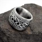 Vintage Old Titanium Stainless Steel with Sterling Silver Plated Band Ring ()