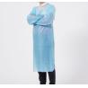 Buy cheap Disposable Waterproof CPE long sleeve apron hospital CPE isolation protective smock gown with finger loop from wholesalers