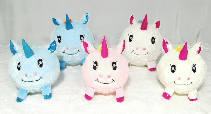 Unisex Fuzzy Ball 9 inch Unicorn Stuffed Animal Accepted OEM ODM