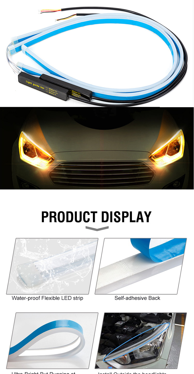 30cm 45cm 60cm Drl Led Daytime Running Light Car Neon EL Wire Ambient