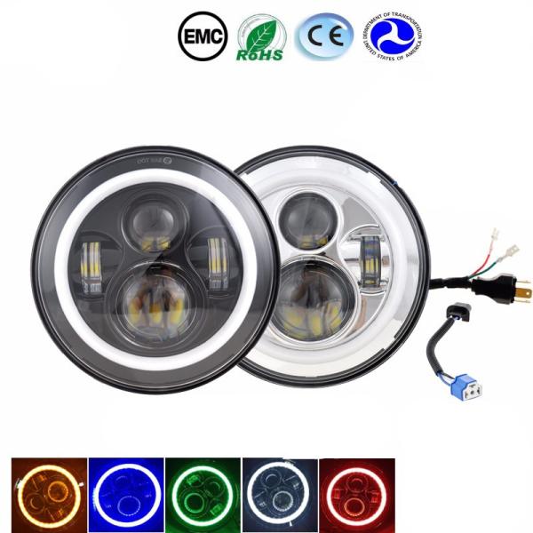 Buy cheap Amber / Blue / Halo Led Headlights 6000-6500K 70W Jeep Wrangler Angel Eyes Headlights from wholesalers