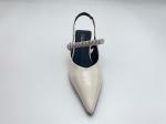 Women fashion white pointy rhine-drill stiletto heels in summer