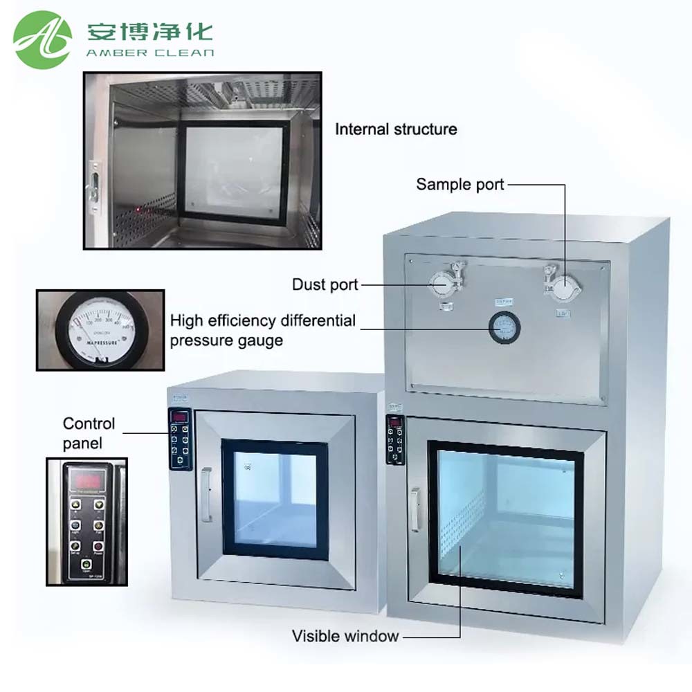 OEM Durable Stainless Steel Cleanroom Pass Box with UV Light