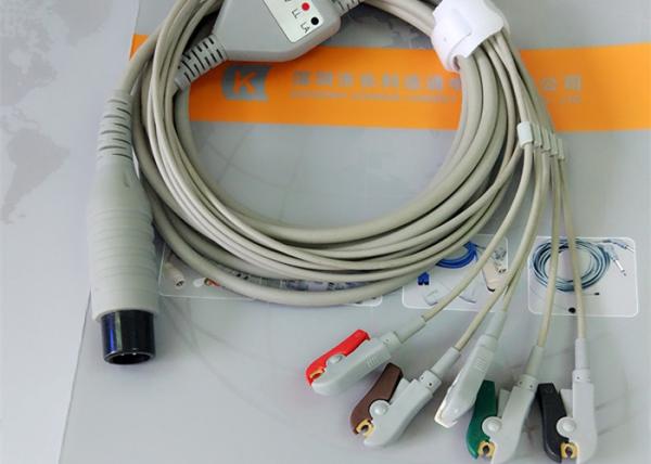 Buy cheap Compatible Generic AAMI 6 Pin One Piece Ecg Lead Wires 5 Leads OD 4.00mm from wholesalers