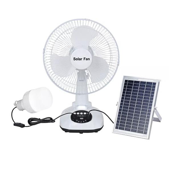 Buy cheap Portable Solar Outdoor Electric Fan For Camping Charging Table Power Bank 12 Inch from wholesalers