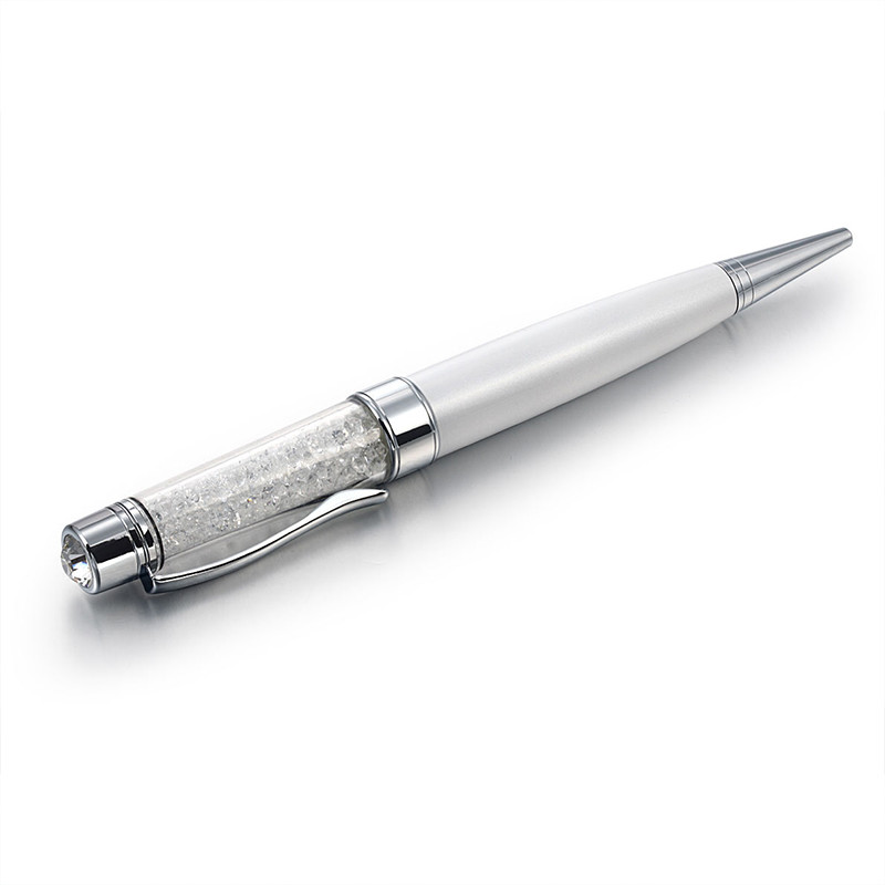 Shiny Crystal Can Writing Pen Usb Transparent Container Metal UDP Flash Chip