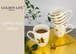 Buy cheap Ceramic Christmas Themed Mugs 360ML Capacity With Real Gold Star And Lines from wholesalers