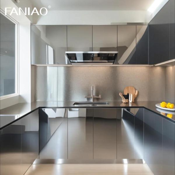 Buy cheap Factory Price Modern Style Design Aluminum Kichen Luxury Island Complete Stainless Steel Kitchen Cabinet from wholesalers