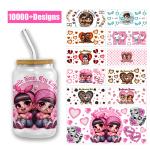 Valentine'S Day UV DTF Cup Wrap Transfers For Cups Wraps Custom Logo Spanish