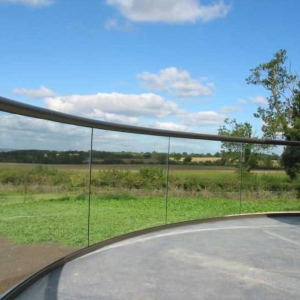 Clear Colorless Tempered Glass Railing Balustrade , Safety Toughened Glass