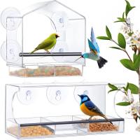 Buy cheap JYD Transparent Suction Cup Acrylic Birdfeeder Outdoor Window Birdhouse product