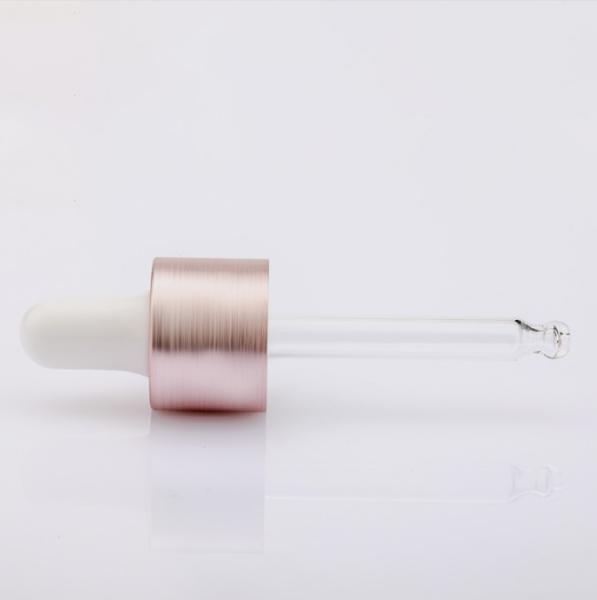Buy cheap 20/410 Aluminum Plastic Essential Oil Bottle Dropper Cap Brushed Wire Drawing Pink Color from wholesalers