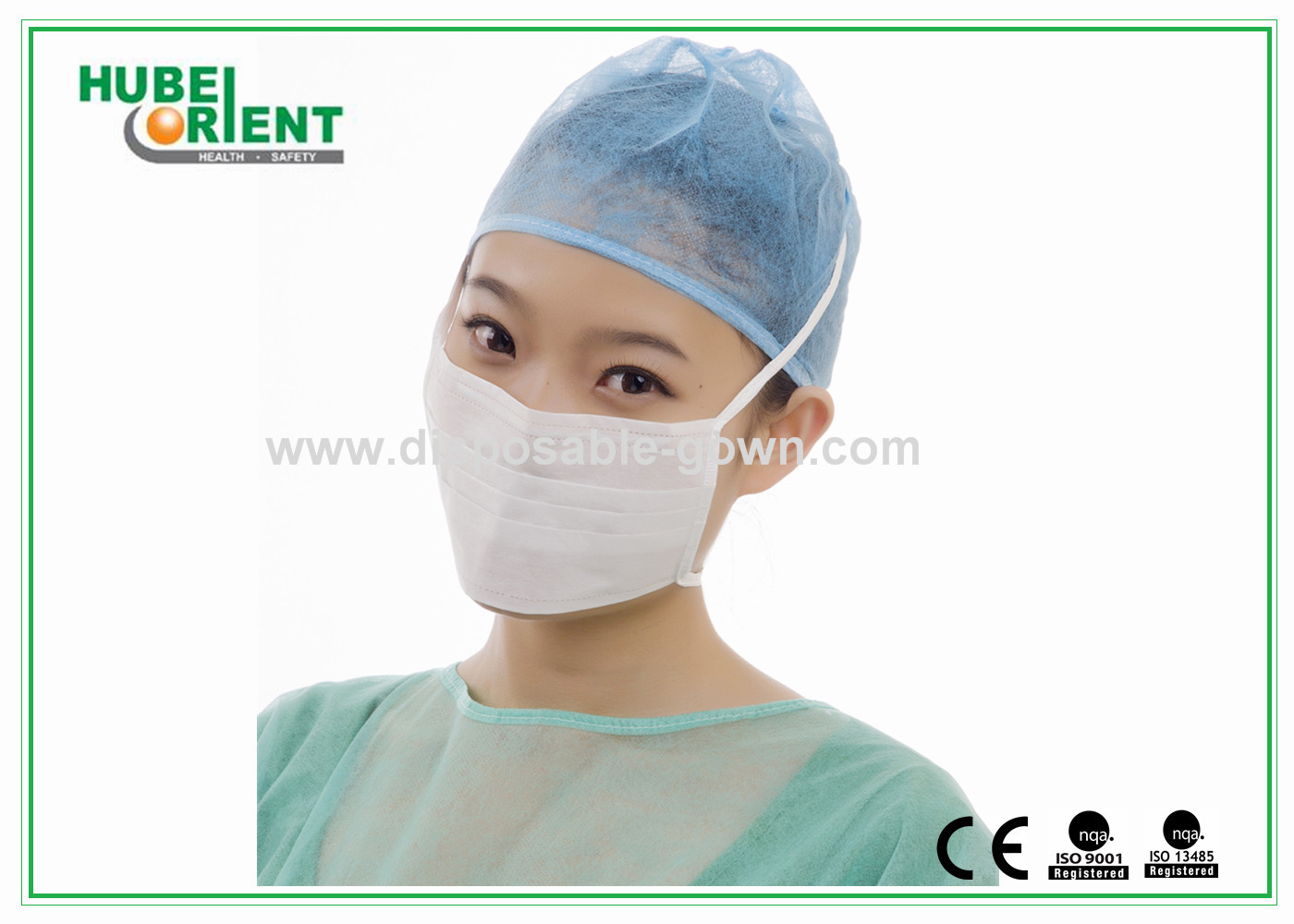 Single Use Nonwoven Tie On Face Mask 17.5x9.5cm For Hospital In Medical Environment