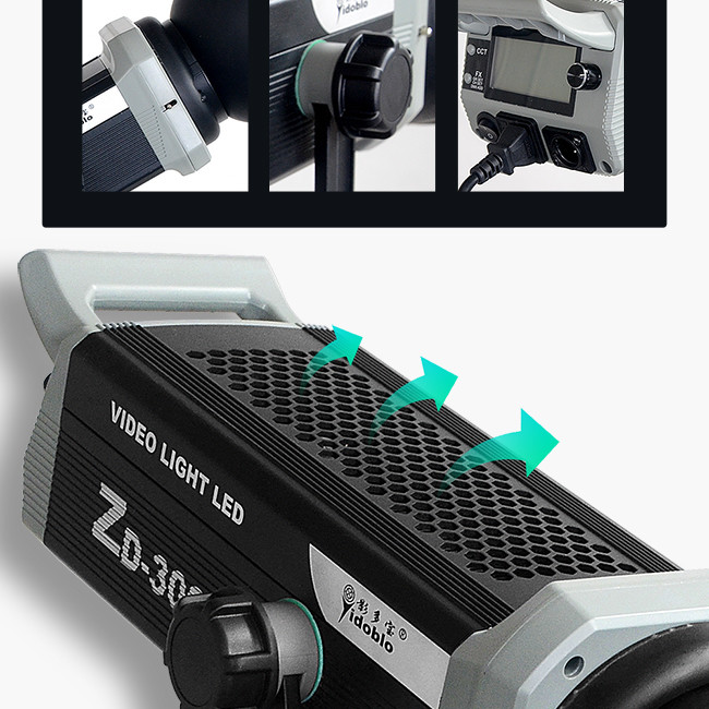 300W sunlight softbox cob led bi color 2700-7500K video lights studio spot light with Tripod Stand