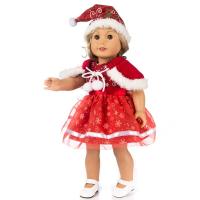Buy cheap RTS Christmas Princess Dress For Doll Clothing 3pcs set Doll Clothes Dress Hat product
