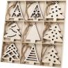Buy cheap Wooden Christmas Tree Shaped Ornaments, Unfinished Wooden Cutouts Embellishments Hanging Ornament for Christmas Decorations from wholesalers