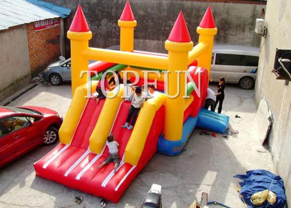 Buy cheap Amusement Park Inflatable Jumping Castle Plato PVC Tarpaulin 6x5m from wholesalers