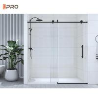 Buy cheap 1.4mm thinkness Aluminium Bathroom Doors Hotel Sliding Interior Frameless Toilet product