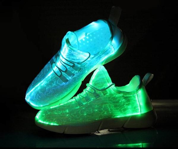 Buy cheap 11 Rainbow Fiber Optic LED Shoes Light Up Led Sneakers Breathable Fiber Fabric from wholesalers