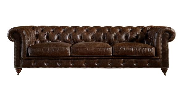 Buy cheap 5 Star Hotel 3 Seater Chocolate Brown Leather Sofa , Leather Three Seater Settee from wholesalers
